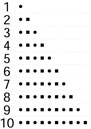 Полоски с цифрами, кружки (нечётные) и квадратики (чётные)