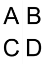 4 буквы на листе А4