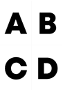 4 буквы на листе А4