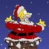 Гомер Санта Клаус не пролазит в трубу